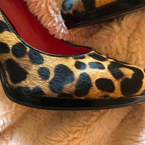 Nine West genuine cow hair leopard print heels - Picture 5 of 6